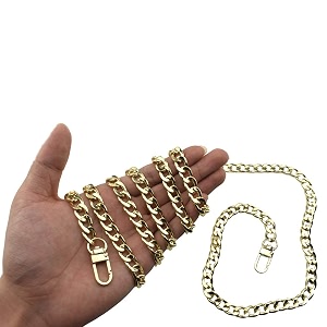 hahiyo purse chain strap length 591 inches light gold for shoulder cross body sling purse handbag clutch replacement strap comfortable flat 0434 wide enough 24mm extra thick metal strap 1 pack
