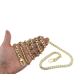 hahiyo purse chain strap length 591 inches yellow gold for shoulder cross body sling purse handbag clutch replacement strap comfortable flat 0434 wide enough 24mm extra thick metal strap 1 pack