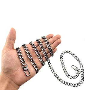 hahiyo bright black flat metal purse chain strap length 591 inches for shoulder cross body sling purse handbag clutch replacement strap comfortable 0434 wide 24mm extra thick 1 pack