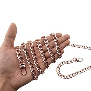 hahiyo purse chain strap length 591 inches rose gold for shoulder cross body sling purse handbag clutch replacement strap comfortable flat 0434 wide enough 24mm extra thick metal strap 1 pack