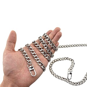 hahiyo purse chain strap length 591 inches bright silver for shoulder cross body sling purse handbag clutch replacement strap comfortable flat 0434 wide enough 24mm extra thick metal strap 1 pack