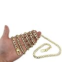 HAHIYO Purse Chain Strap Length 59.1 inches Yellow Gold for Shoulder Cross Body Sling Purse Handbag Clutch Replacement Strap Comfortable Flat 0.4" Wide Enough 2.4mm Extra Thick Metal Strap 1 Pack