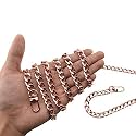 HAHIYO Purse Chain Strap Length 59.1 inches Rose Gold for Shoulder Cross Body Sling Purse Handbag Clutch Replacement Strap Comfortable Flat 0.4" Wide Enough 2.4mm Extra Thick Metal Strap 1 Pack