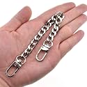 HAHIYO Purse Chain Strap Length 7.9 inches Bright Silver for Shoulder Cross Body Sling Purse Handbag Clutch Replacement Strap Comfortable Flat 0.4” Wide Enough 2.4mm Extra Thick Metal Strap 1 Pack