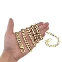HAHIYO Yellow Gold Purse Chain Strap, 39.4 inches, Classic Style, Solid Metal, 0.4" Wide, 2.4mm Thick, Clasp Fastener, Perfect for Shoulder/Cross Body Purse, Handbag, Clutch
