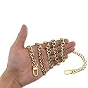 HAHIYO Yellow Gold Purse Chain Strap, 43.3 Inches, Modern Style, Flat 0.4" Wide, 2.4mm Thick Metal, Lobster Clasp, Perfect for Shoulder/Cross Body Purse, Handbag, Clutch