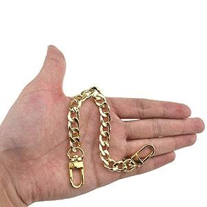 hahiyo yellow gold purse strap 79 inches classic style flat 0434 wide 24mm thick metal lobster clasp perfect for shouldercross body purse handbag clutch
