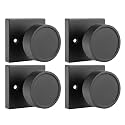 Haidms Black Dummy Door Knobs, No-Turning Dummy Knob for Closet, 4 Pieces