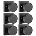 Haidms Black Dummy Door Knobs, No-Turning Dummy Knob for Closet, 6 Pieces