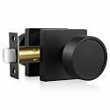 Haidms Black Passage Door Knob Interior, Zinc Alloy for Hall Closet, 1 Pack
