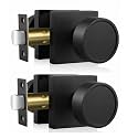 Haidms Black Passage Door Knobs Interior Heavy Duty Zinc-Alloy (2 Pack)