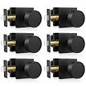 Haidms Black Passage Door Knobs Interior Heavy Duty Zinc-Alloy (6 Pack)