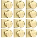 Haidms Gold Dummy Door Knobs for Closet, Half No-Turning, 12 Pieces