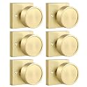 Haidms Gold Dummy Door Knobs for Closet, Half No-Turning, 6 Pieces