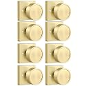 Haidms Gold Dummy Door Knobs for Closet, Half No-Turning, 8 Pieces
