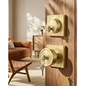 Haidms Gold Exterior Door Lock Set, Door Knob with Deadbolt Set, 1 Pack