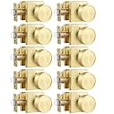 Haidms Gold Interior Door Knobs, Square Privacy Door Knobs (10 Pack)