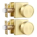 Haidms Gold Passage Door Knobs Interior, Heavy Duty Zinc-Alloy (2 Pack)
