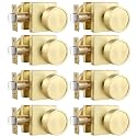 Haidms Gold Passage Door Knobs Interior, Heavy Duty Zinc-Alloy (8 Pack)
