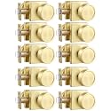 Haidms Gold Passage Door Knobs Interior, Heavy Duty Zinc-Alloy (10 Pack)