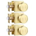 Haidms Gold Passage Door Knobs Interior, Heavy Duty Zinc-Alloy (3 Pack)