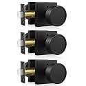 Haidms Matte Black Interior Door Knobs, Square Privacy Door Knobs (3 Pack)