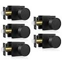 Haidms Matte Black Interior Door Knobs, Square Privacy Door Knobs (5 Pack)