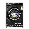 Haier 8Kg, 5 Star, AI One Touch, AI Smart Wash (AI-DBT), PuriSteam with Inbuilt Heater, 525 mm Super Drum, WiFi Fully Automatic Front Load Washer(EFL80-IM12F3BKU1 | Black)