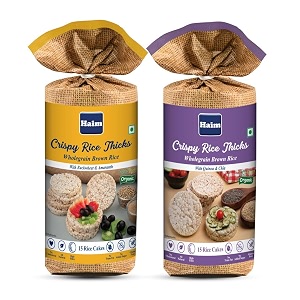 haim combo organic brown rice cakes with buckwheat-amaranth amp quiono chia  gluten-free snack  wholegrains  healthy snack pack of 2
