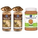 HAIM Organic Crispy Rice Thick Wholegrain Brown Rice Cakes Unsalted (Vegan, Gluten Free) Pack of 2 &amp; HAIM All Natural Peanut Butter Crunchy (Unsweetened) (Vegan, Gluten Free, Non-GMO ) ( 1 Kg)