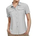 Haimont Women's UPF 50+ Short Sleeve Hiking Button Down Shirt