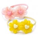 Hair Band for Girls Kids – Pack of 2 Hairbands for Kids Girl, Baby Hair Band with Flower &amp; Heart – Headbands for Baby Girl, Hair Bands for Baby Girl 1+ Years | Mixed Colours | GogoPogo