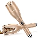 Hair Curling Irons,Automatic Portable Rotating Curling Iron with LCD Display,4Temperature Settings,Timers(12-19s),Auto Shut-Off,Anti-Scald,Anti-Tangle,Lightweight,Fast Heating&amp;Easy Use for Travel