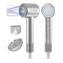 Hair Dryer, High-Speed Ionic Low Noise Blow Dryer with Brushless Motor for Fast Drying, Thermo-Control Quiet Compact Hair Blow Dryer with Magnetic Diffuser for Curly Hair for Home Travel Salon