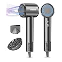 Hair Dryer, High-Speed Ionic Low Noise Blow Dryer for Fast Drying, Birthday Gifts for Women Men Mom Dad, Thermo-Control Quiet Compact Hair Blow Dryer for Travel Salon, Gray