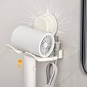 Hair Dryer Holder with Cord Organizer, Adhesive Blow Dryer Stand-White