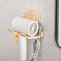 Hair Dryer Holder with Cord Organizer, Adhesive Blow Dryer Stand-Apricot