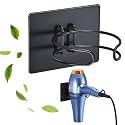 Hair Dryer Holder Wall Mounted, Hairdryer Holder for Bathroom, Blow Dryer Holder, Hair Tool Organizer for Hair Dryer Hanger Storage, Adhesive Blow Dryer Organizer (Black)