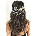 Hair Flare Floral Hair Vein for Women, Artificial Flower Hair Accessories, Hair Pin for Girls - Blue, 2205