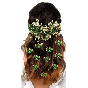 hair flare floral hair vein and hair pin setbridal hair accessorieshairpinside judapincombo set - 22052206 green