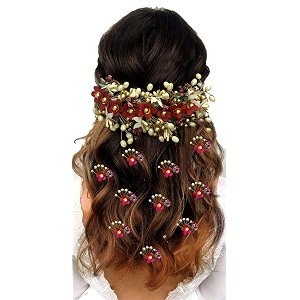 hair flare floral hair vein and hair pin setbridal hair accessorieshairpinside judapincombo set - 22052206 maroon