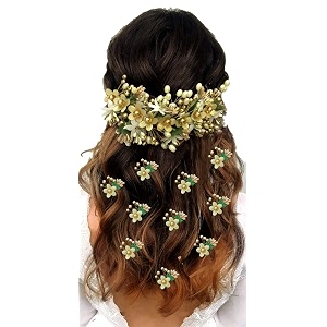 hair flare floral hair vein and hair pin setbridal hair accessorieshairpinside judapincombo set - 22052206 golden