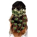 Hair Flare Floral Hair Vein and Hair Pin Set/Bridal Hair Accessories/Hairpin/Side Judapin/Combo Set - 2205/2206, Green