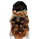 Hair Flare Floral Hair Vein and Hair Pin Set/Bridal Hair Accessories/Hairpin/Side Judapin/Combo Set - 2205/2206, Orange
