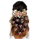 Hair Flare Floral Hair Vein and Hair Pin Set/Bridal Hair Accessories/Hairpin/Side Judapin/Combo Set - 2205/2206, Baby Pink