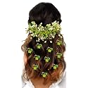 Hair Flare Floral Hair Vein and Hair Pin Set/Bridal Hair Accessories/Hairpin/Side Judapin/Combo Set - 2205/2206, Light Green