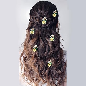hair flare womengirl39s artificial glossy floral design pearl rounded hairpin clip  bridal hair accessories - 2566