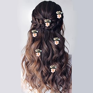 hair flare womengirl39s artificial glossy floral design pearl rounded hairpin clip  bridal hair accessories - 2566
