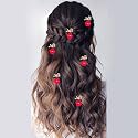 Hair Flare Women/Girl's Artificial Glossy Floral Design Pearl Rounded Hairpin/ Clip | Bridal Hair Accessories - 2566