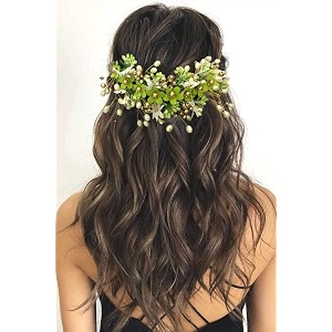 hair flare floral hair vein for women artificial flower hair accessories hair pin for girls - light green 2205